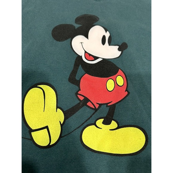 Vtg Disney Designs Mickey Mouse Crew Neck Sweatshirt One Size Fits All Green - Picture 5 of 10